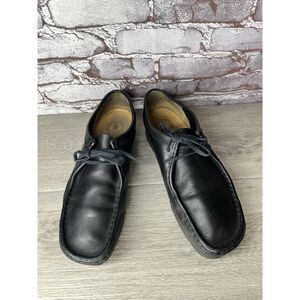 Clarks Wallabees Black Leather Moccasins Chukka Boots Shoes Men's Sz 11M US/44EU